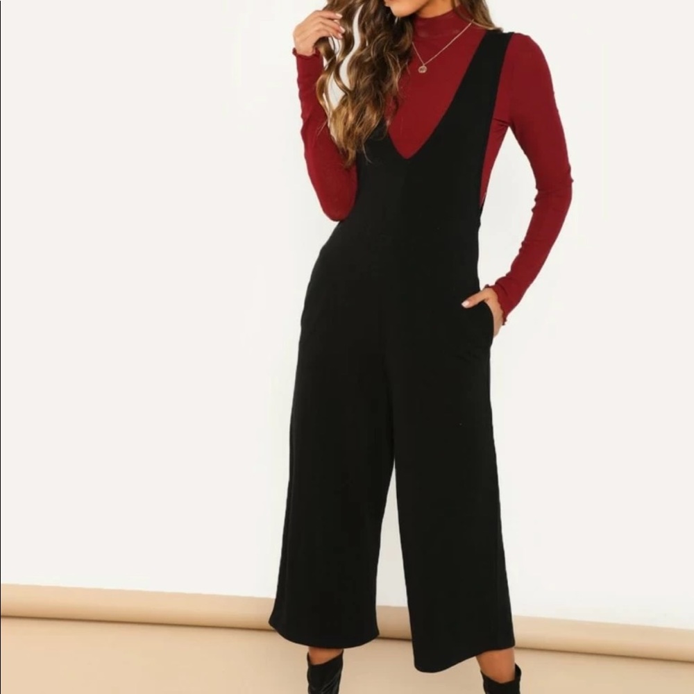 Oversized V neck jumpsuit